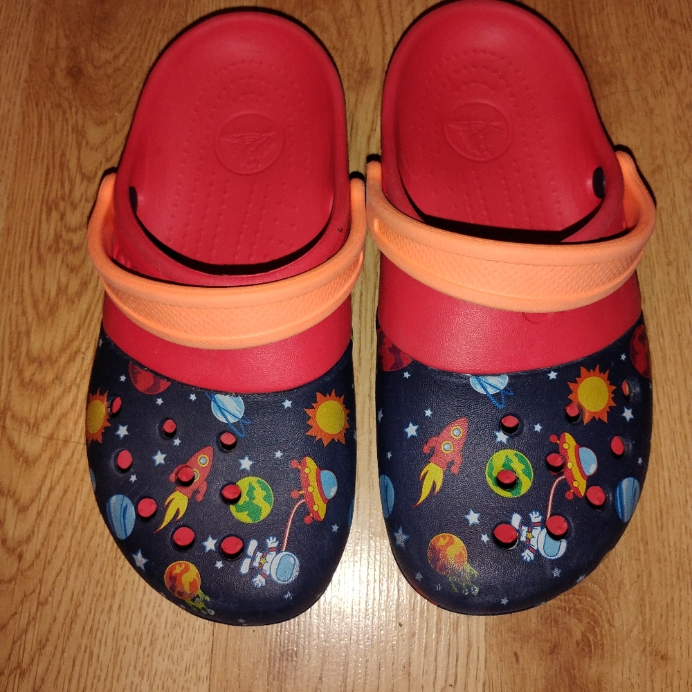 Kids Space Adventure Crocs - Red and Blue